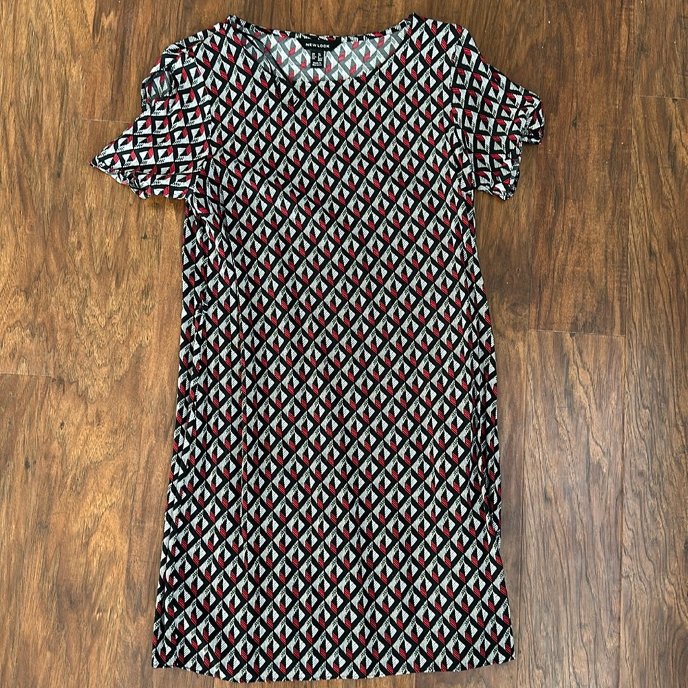 New Look Dress - black and red patterned